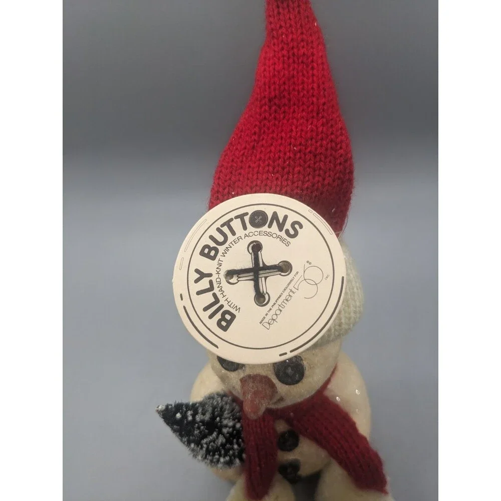 Dept 56 Christmas Ornament Billy Buttons Snowman Ornament Vintage Scarf Tree Hat
